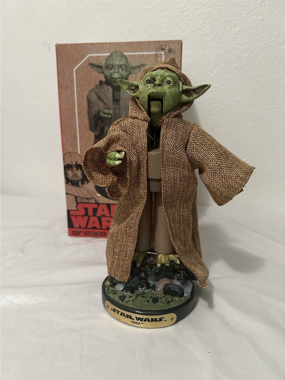 Kurt Adler Star Wars Yoda Wooden Nutcracker 12" Tall Disney